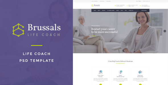 Brussals : Life Coach PSD Template