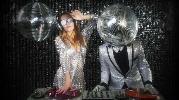 disco man woman sexy discoball glitterball party music dj
