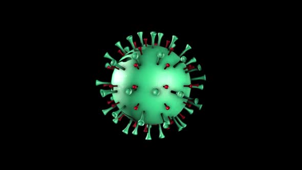 Green Coronavirus With Red Tubes