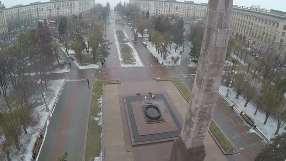 Monument with eternal fire in Volgograd, Russia