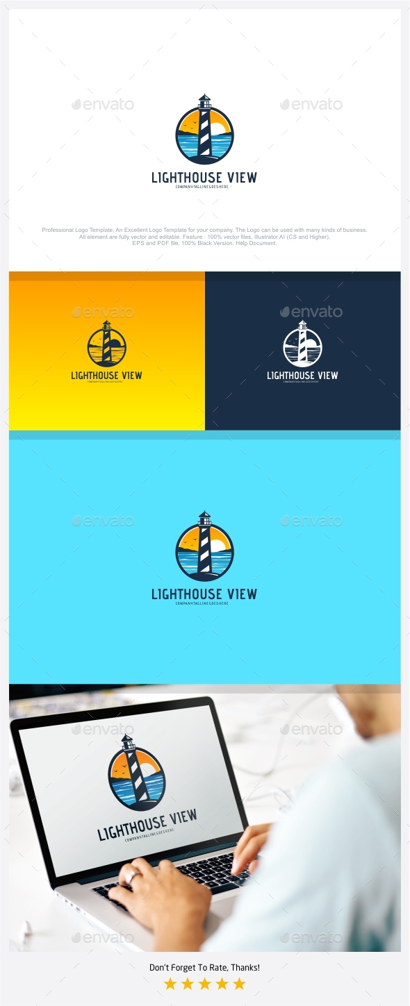 Lighthouse Beach View Logo