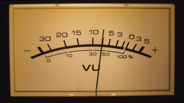 Audio Signal Levels Monitoring Audio Console on Classic Sound Amplifier