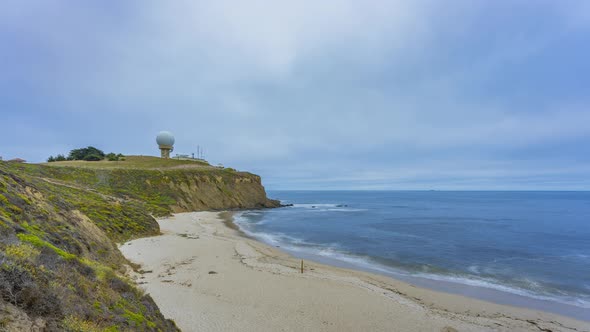 time lapse: far view of the pillar point in half moon bay, california