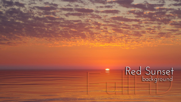 Red Sunset and Calm Water