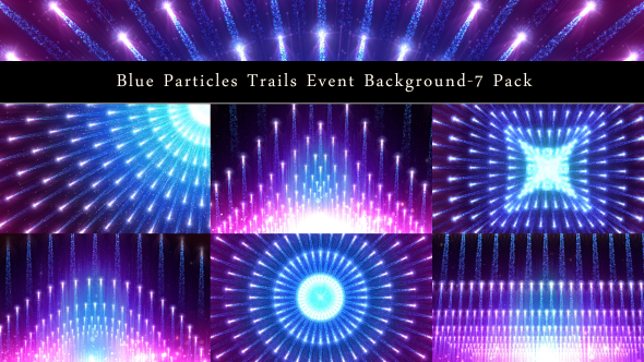 Blue Particles Trails Event Background-7 Pack