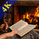 Reading a Book in Front of Fireplace - VideoHive Item for Sale