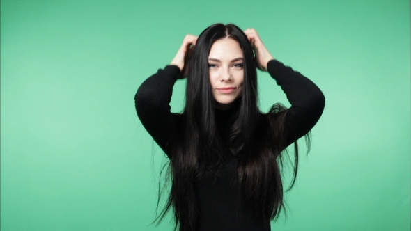 Woman Demonstrating Long  Healthy Hair