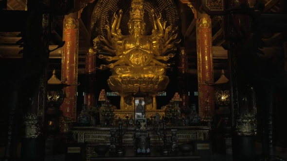 Buddhist Statue And Altar Decoration In Bai Dinh Temple, Vietnam