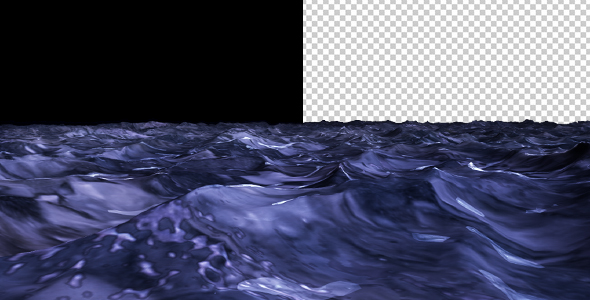 Sea Water - Night Time - Waving Loop