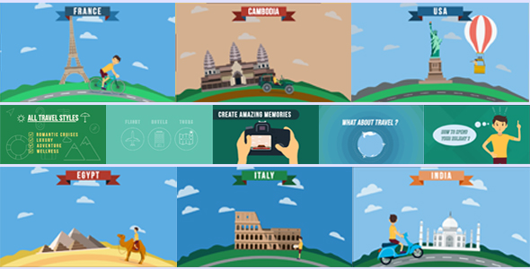 Travel Agency Promo + 12 Animated World Attractions