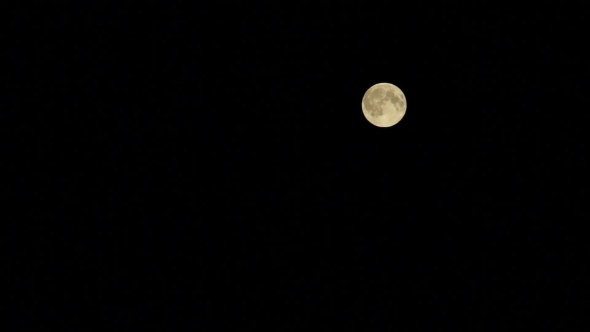 Full Moon At Black Sky