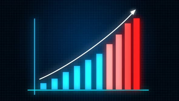 Grow Up Blue And Red Bar Graph 4K