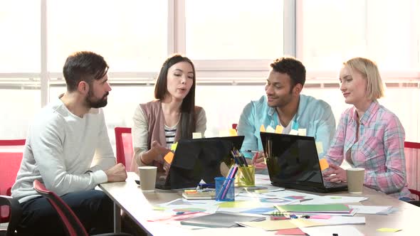 Group of Multiethnic Busy People Working in an Office.