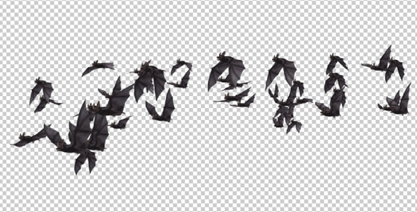 Flock of Bats - Angle Flying - II - Right to Left alt