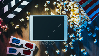 strip, cinema and movie online streaming concept