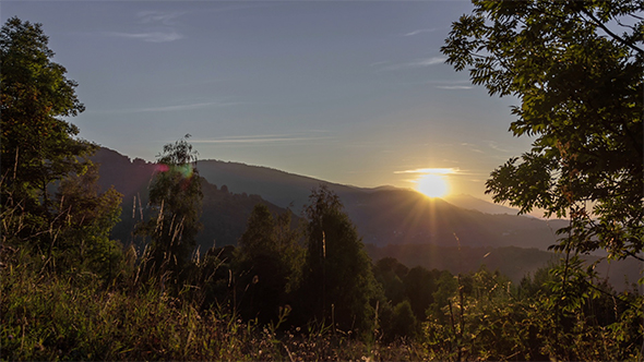 Sunset over Mountain