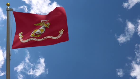 United States Marine Corps Flag On Flagpole