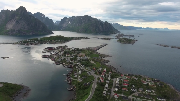 Lofoten Archipelago Islands Aerial Footage