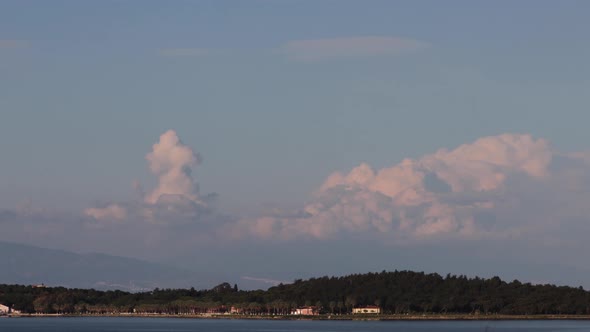 Rain Clouds Gathered Over Island Time Lapse