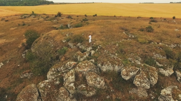 Aerial View Of Training Boxing By Master On Golden Rock