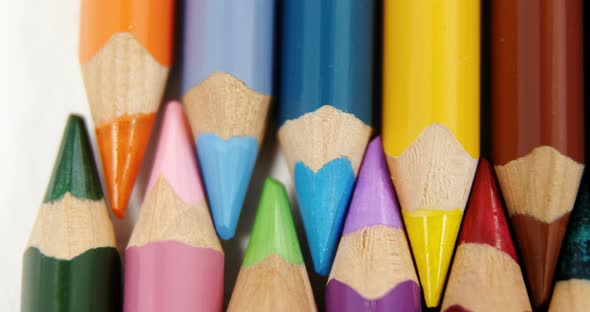 Colored pencils arranged in interlock pattern