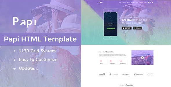 Papi App HTML Template