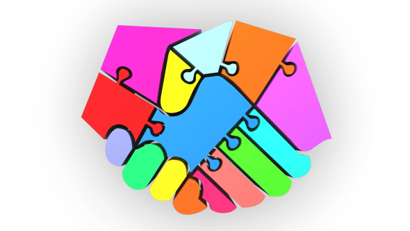Colorful Hands Shake Puzzle