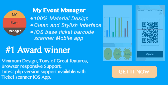 My Event Manager - 100% Material Design Backend with easy integration in Wordpress with iOS App.