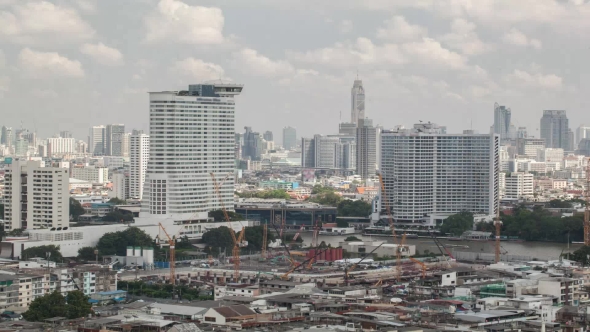 Shot Of Construction Area, Bangkok, Thailand