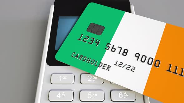 Terminal with Card Featuring Flag of the Republic of Ireland alt