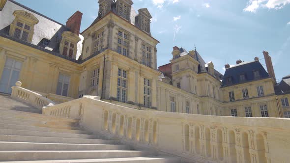 The Castle of Fontainebleau. Royal chateau de Fontainebleau in France