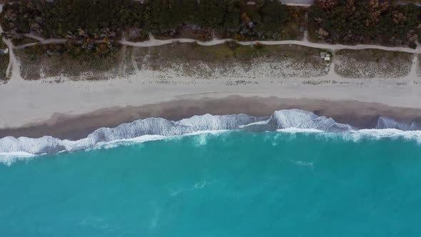 Aerial view of sandy beach