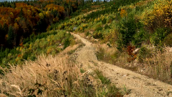 Autumn scenery in the mountains.