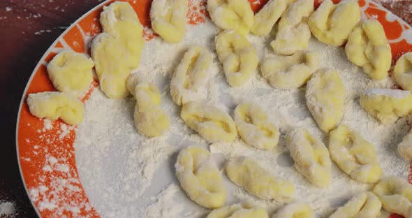 Homemade Preparation of Potato Gnocchi Food