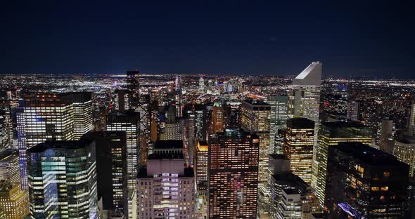 Panoramic Aerial View Manhattan Skyscrapers