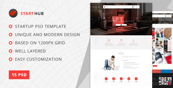 StartHub — Clean Multipurpose Business/Corporate/Blog PSD Template