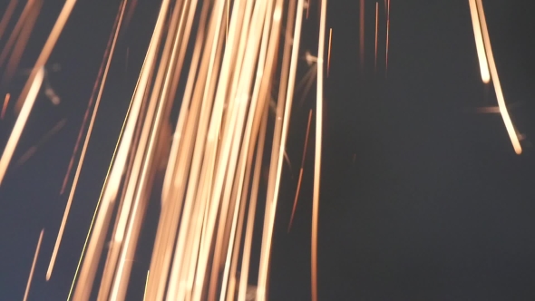 Sparks Frying During Metal Grinding