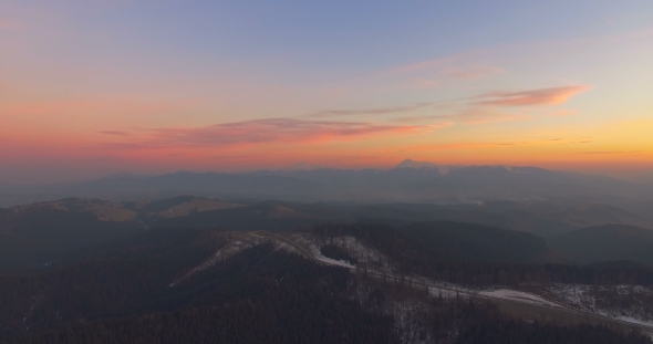 Mountain Landscape At Sunset. , 25Fps