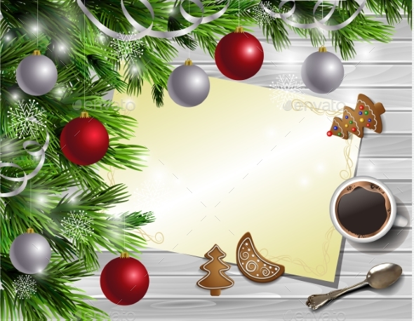 Christmas New Year Design Wooden Background