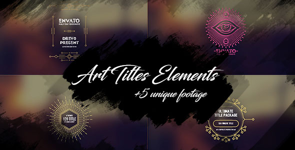 5 Brush Art Titles and Shape Text Backgrounds/ Cartoon/ Grunge Texture Footage/ Wedding/ Love Travel