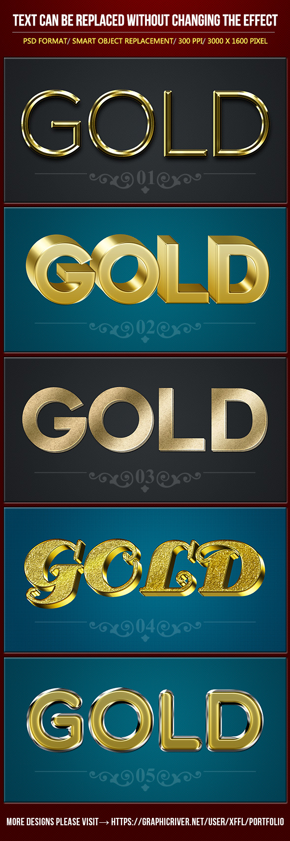 Golden Metal Text Effects