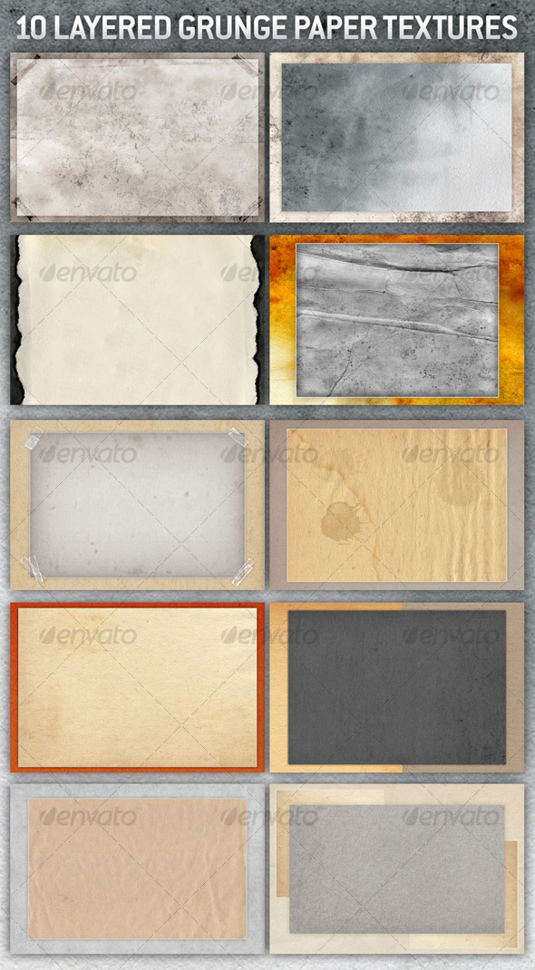 10 Layered Grunge Paper Backgrounds