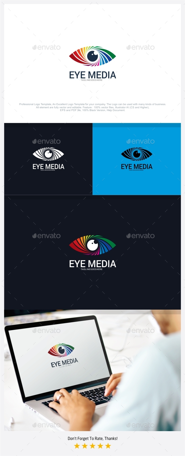 Eye Media - Colorful Eye Logo