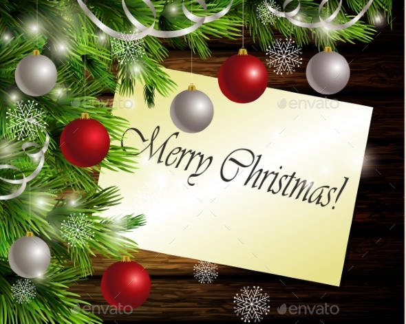 Christmas New Year Design Wooden Background