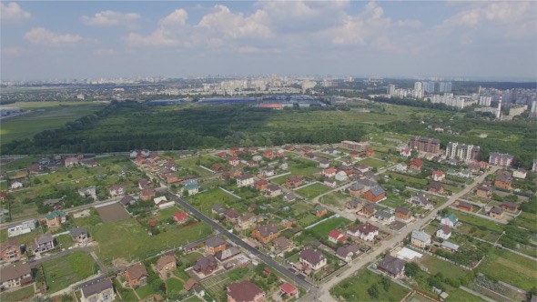 Aerial of Small Town