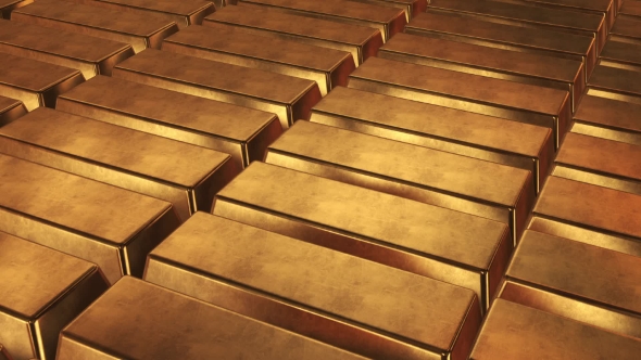 Stacked Bars Of Gold Bullion