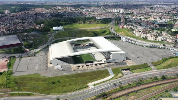 Stunning landscape of sports centre at downtown Sao Paulo.