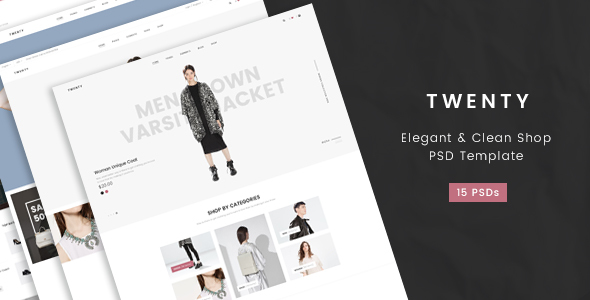 Twenty- Elegant & Clean Shop PSD Template