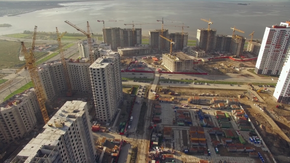 Aerial View Of Huge Construction Site