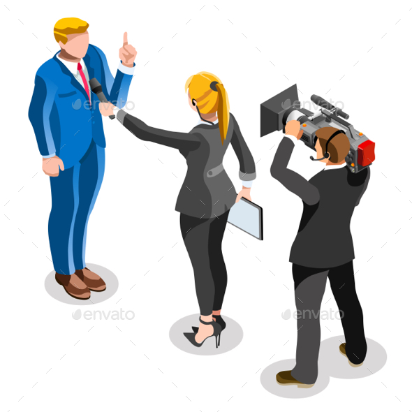 Election News Infographic Latest Pools Vector Isometric People
